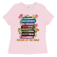 Bubblegum Pink the original women of the bible books full color Ladies Tee - JahusDesignShop