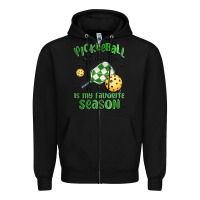 Black pickleball is my favorite season Zipper Hoodie - MaliasSmallBusiness