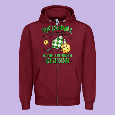 Pickleball Is My Favorite Season Zipper Hoodie Designed By Maliassmallbusiness