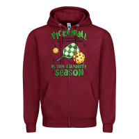 Burgundy pickleball is my favorite season Zipper Hoodie - MaliasSmallBusiness