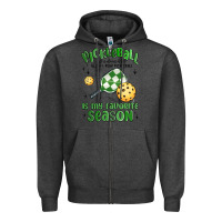Charcoal Heather pickleball is my favorite season Zipper Hoodie - MaliasSmallBusiness