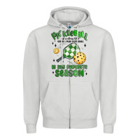 Dove Grey pickleball is my favorite season Zipper Hoodie - MaliasSmallBusiness