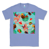 Colony Blue summer vibes seamless pattern Classic Tee - BundleAndBundleShop