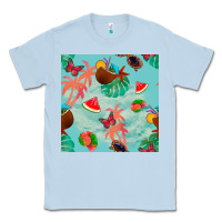 Dusty Blue summer vibes seamless pattern Classic Tee - BundleAndBundleShop
