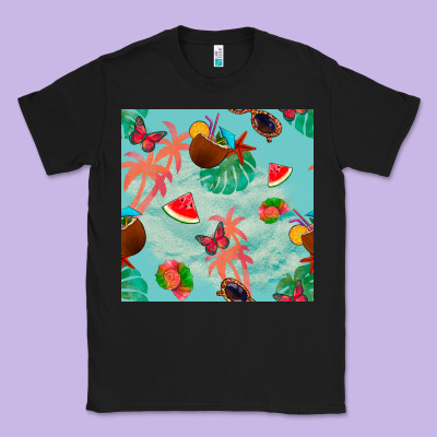 Summer Vibes Seamless Pattern Classic Tee Designed By Bundleandbundleshop