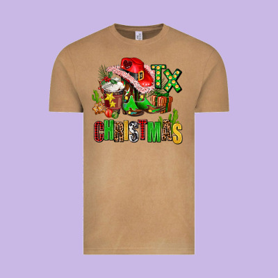 Tx Christmas Cowgirl Vintage Tee Designed By Adodesignshop