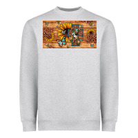 Heather Grey leopard cross butterfly sunflower Heavyweight Sweatshirt - JahusDesignShop