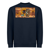 Navy leopard cross butterfly sunflower Heavyweight Sweatshirt - JahusDesignShop