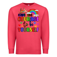 Cardinal courage to be yourself rainbow message Premium Sweatshirt - LillyAllenDesigns