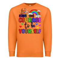Carrot courage to be yourself rainbow message Premium Sweatshirt - LillyAllenDesigns