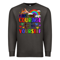 Smoke courage to be yourself rainbow message Premium Sweatshirt - LillyAllenDesigns