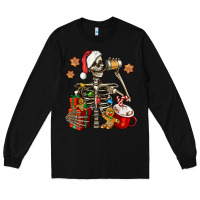 Black christmas skeleton coffee Long Sleeve Tee - Jasminsmagicworld
