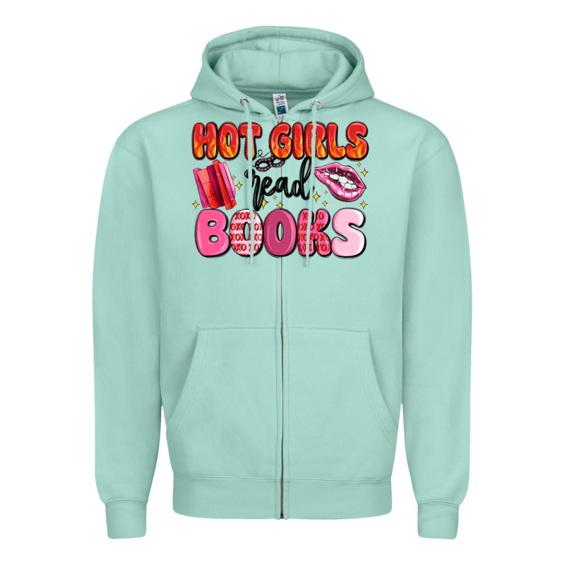 Hot Girls Read Books Zipper Hoodie by MaliasSmallBusiness | Teevron