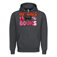 Smoke hot girls read books Zipper Hoodie - MaliasSmallBusiness