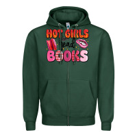Sports Green hot girls read books Zipper Hoodie - MaliasSmallBusiness