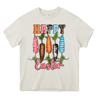 Cream Happy Easter Heavy Core Tee - RanaPortraitStore