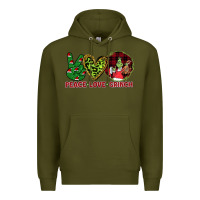 Army Green Peace Love Grinch Premium Hoodie - Bettercallsaul