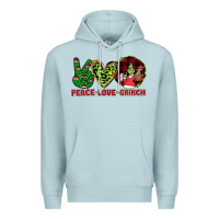Blue Mist Peace Love Grinch Premium Hoodie - Bettercallsaul