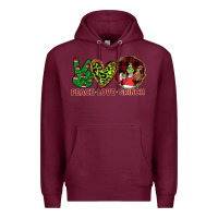 Burgundy Peace Love Grinch Premium Hoodie - Bettercallsaul