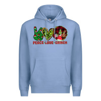 Colony Blue Peace Love Grinch Premium Hoodie - Bettercallsaul