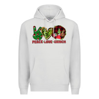 Dove Grey Peace Love Grinch Premium Hoodie - Bettercallsaul