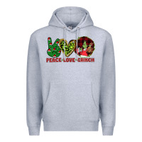 Heather Grey Peace Love Grinch Premium Hoodie - Bettercallsaul