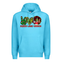 Ocean Blue Peace Love Grinch Premium Hoodie - Bettercallsaul