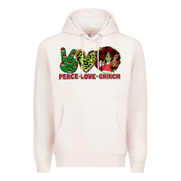 Pale Pink Peace Love Grinch Premium Hoodie - Bettercallsaul