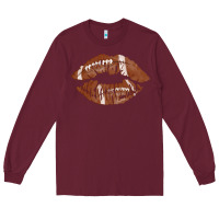 Burgundy football lips Long Sleeve Tee - AdoDesignShop
