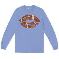 Colony Blue football lips Long Sleeve Tee - AdoDesignShop