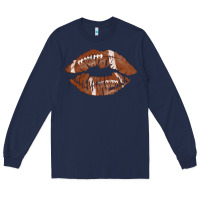 Navy football lips Long Sleeve Tee - AdoDesignShop