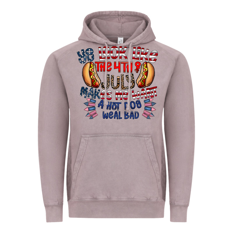 You Look Like The 4th Of July Makes Me Want A Hot Dog Weal Bad Vintage Hoodie by CowhideDigitalArt | Teevron