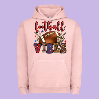 Football Vibes Red And Blue Urban Hoodie Designed By Howdyjamesfarm
