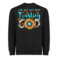 Black i'm just out here trusting god Heavyweight Sweatshirt - JahusDesignShop