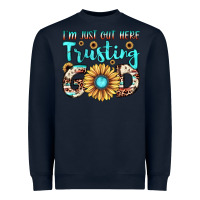 Navy i'm just out here trusting god Heavyweight Sweatshirt - JahusDesignShop
