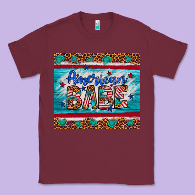 American Babe Leopard Gemstone Classic Tee Designed By Artiststas