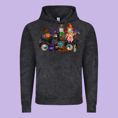 Halloween Farm Animals Truck Vintage Hoodie Designed By Racoondesign