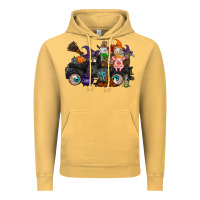 Vintage Mustard halloween farm animals truck Vintage Hoodie - RacoonDesign