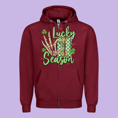 Lucky Season Zipper Hoodie Designed By Maliassmallbusiness