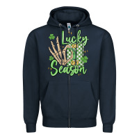Navy lucky season Zipper Hoodie - MaliasSmallBusiness