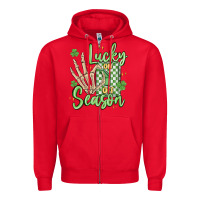 Red lucky season Zipper Hoodie - MaliasSmallBusiness