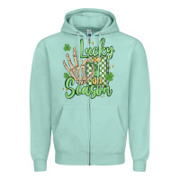 Seafoam lucky season Zipper Hoodie - MaliasSmallBusiness