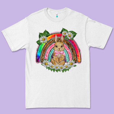 Easter Rabbit Rainbow Premium Tee Designed By Barkaloodesign