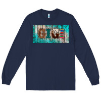 Navy western turquoise gigi license plate Long Sleeve Tee - BarkalooDesign