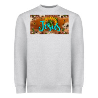 Heather Grey jesus Heavyweight Sweatshirt - JahusDesignShop