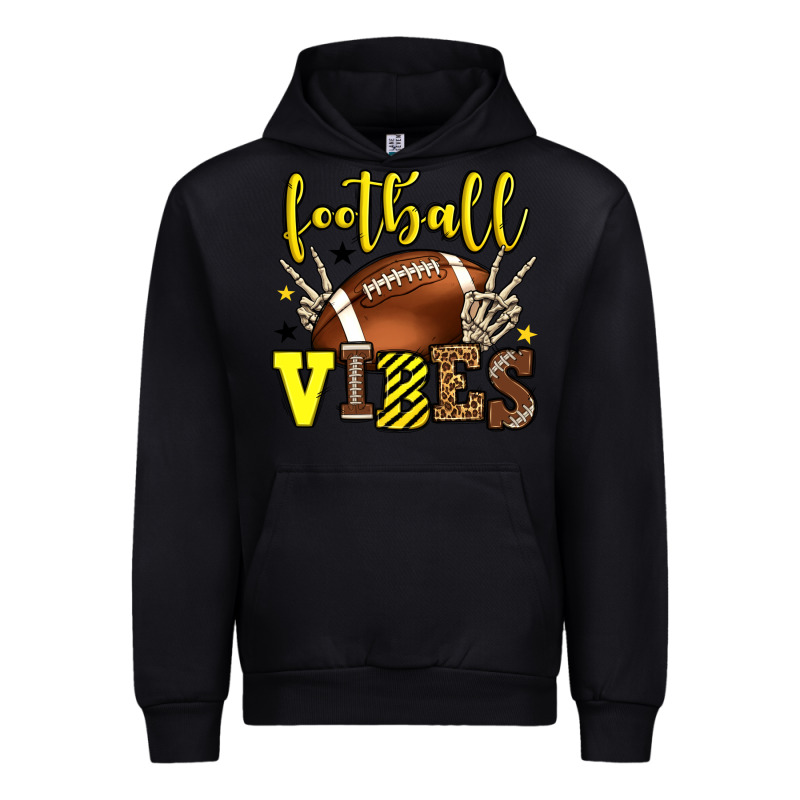 Football Vibes Yellow And Black Team Color Urban Hoodie by HowdyJamesFarm | Teevron