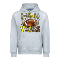 Heather Grey Football vibes yellow and black team color Urban Hoodie - HowdyJamesFarm