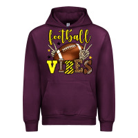 Mauve Wine Football vibes yellow and black team color Urban Hoodie - HowdyJamesFarm