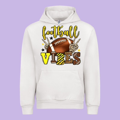 Football Vibes Yellow And Black Team Color Urban Hoodie Designed By Howdyjamesfarm