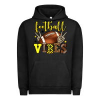 Pigment Black Football vibes yellow and black team color Urban Hoodie - HowdyJamesFarm